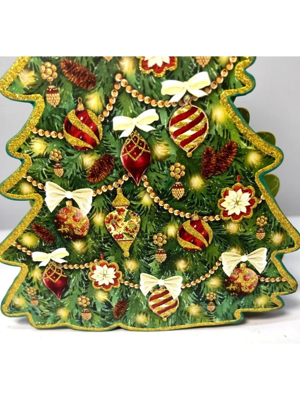 Vintage Olly & Rex Christmas Tree Box Decor 3D, Double Sided